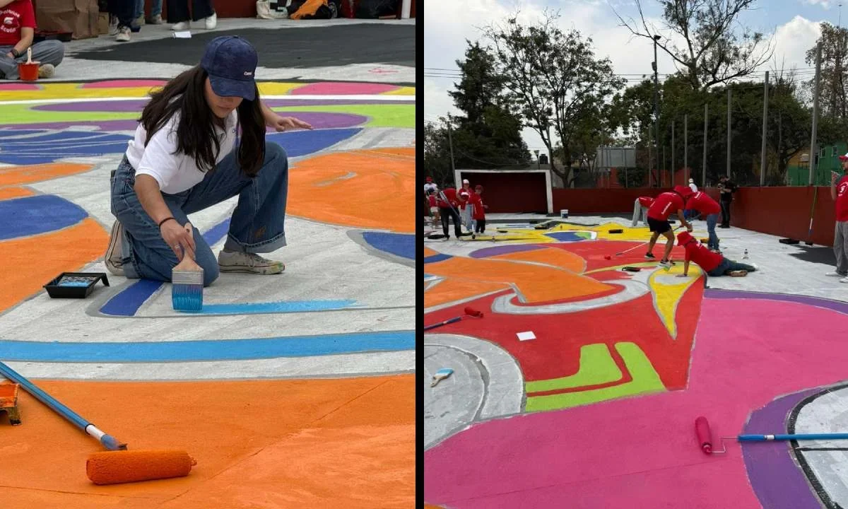 El Voluntariado de Álvaro Obregón entregó a la comunidad de la colonia Tolteca la cancha rehabilitada en el Parque Canarios.