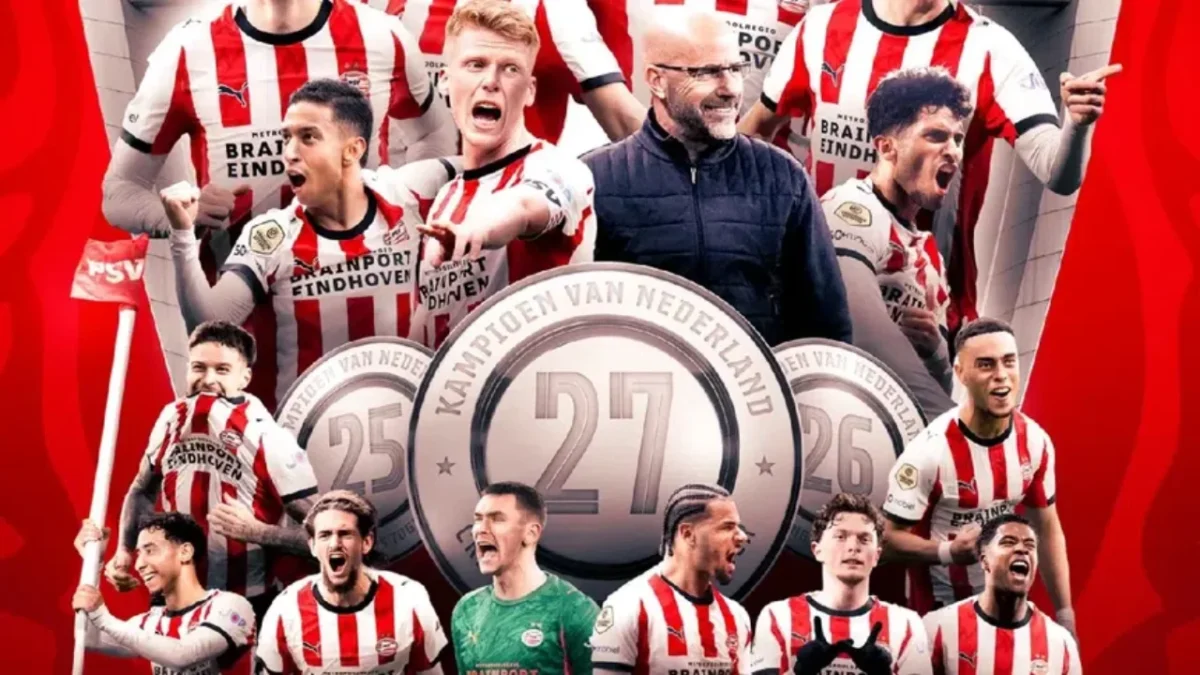 Foto: @PVS / PSV se proclamó campeón de la temporada 2025-2026
