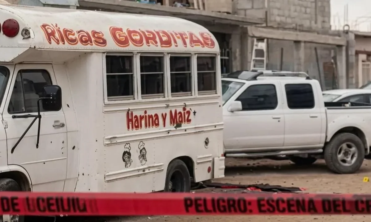 Sujetos armados balearon un camión de venta de ‘gorditas’ en El Mezquital, en el estado de Chihuahua, autoridades indagan.