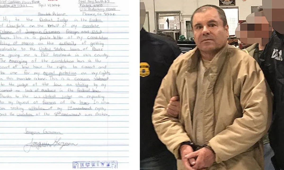 El Chapo Guzmán también se refirió a la octava enmienda, la cual habla de libertad de expresión y el prohibir los castigos crueles.