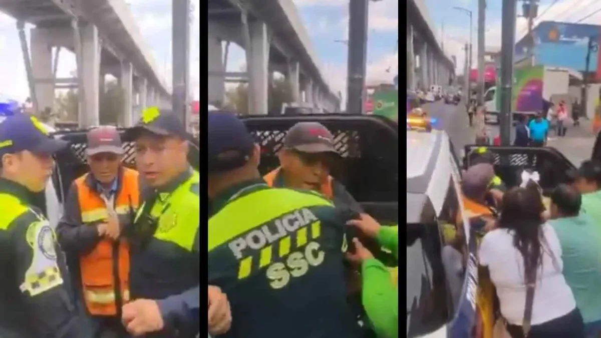 La detención de un 'viene viene' de la tercera edad sobre la Avenida Tláhuac, causó la indignación de varias personas.