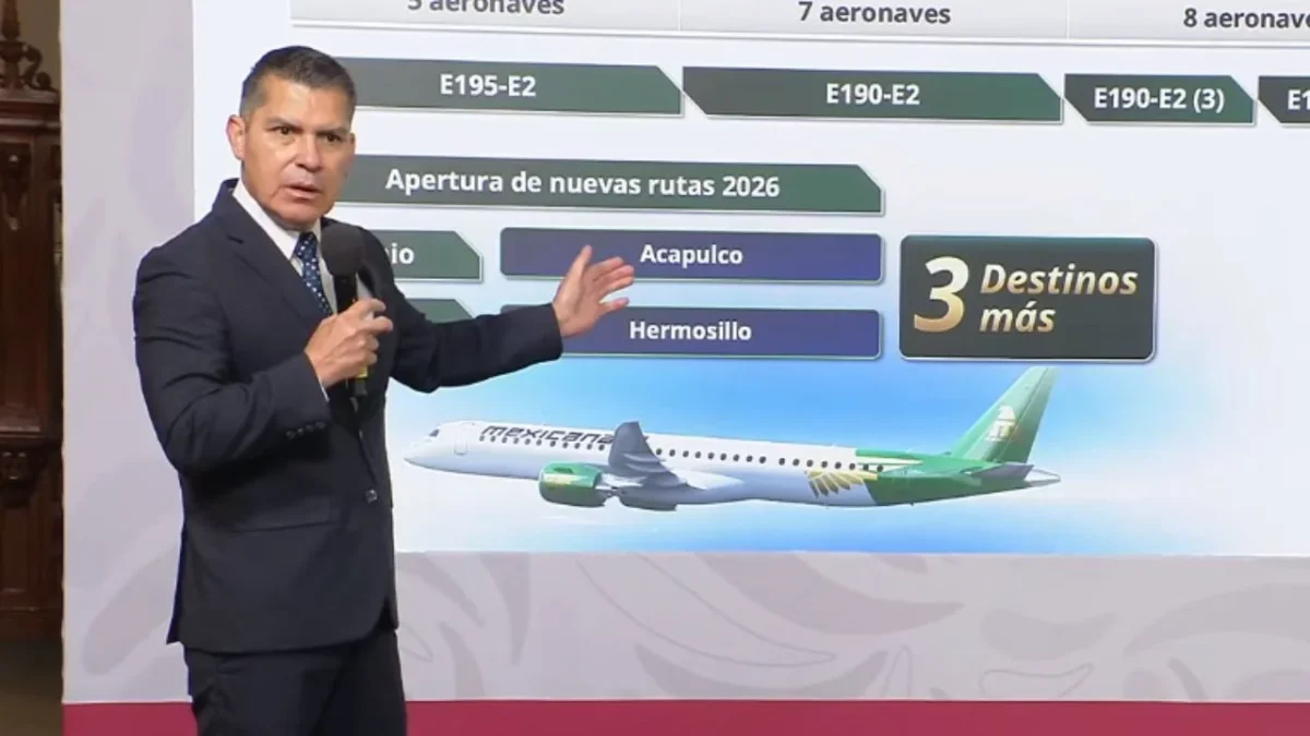 Leobardo Ávila Bojórquez anunció la apertura de nuevas rutas de Mexicana de Aviación hacia Acapulco y Hermosillo, tras la llegada de más aeronaves para fortalecer su flotilla.