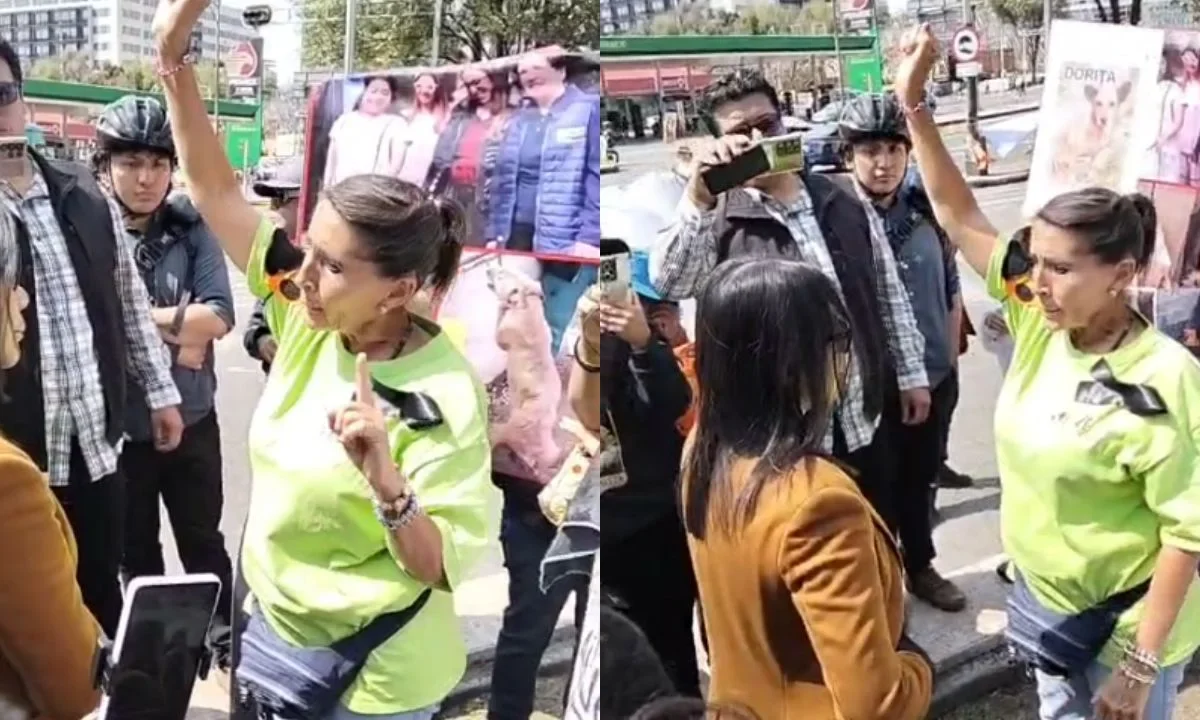 Tras 12 horas de protesta, integrantes y simpatizantes del Refugio Franciscano mantienen un bloqueo vial en el cruce de Paseo de la Reforma.