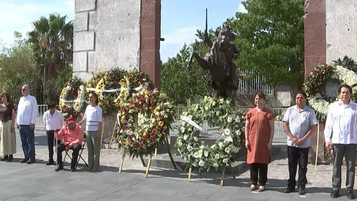 Claudia Sheinbaum y el nieto del caudillo realizaron una guardia de honor en el aniversario luctuoso de Emiliano Zapata.