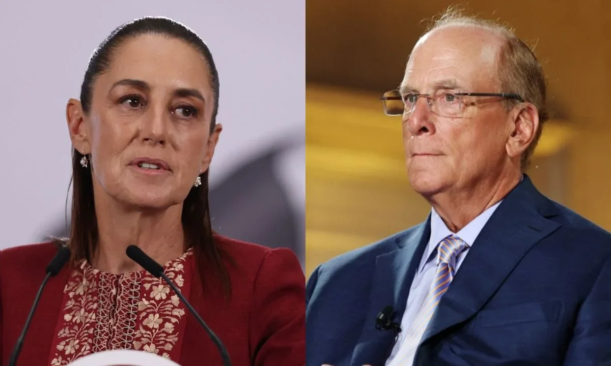 Larry Fink, CEO de BlackRock, principal Fondo de Inversión privado, llega a Palacio Nacional para reunirse con la presidenta Sheinbaum.