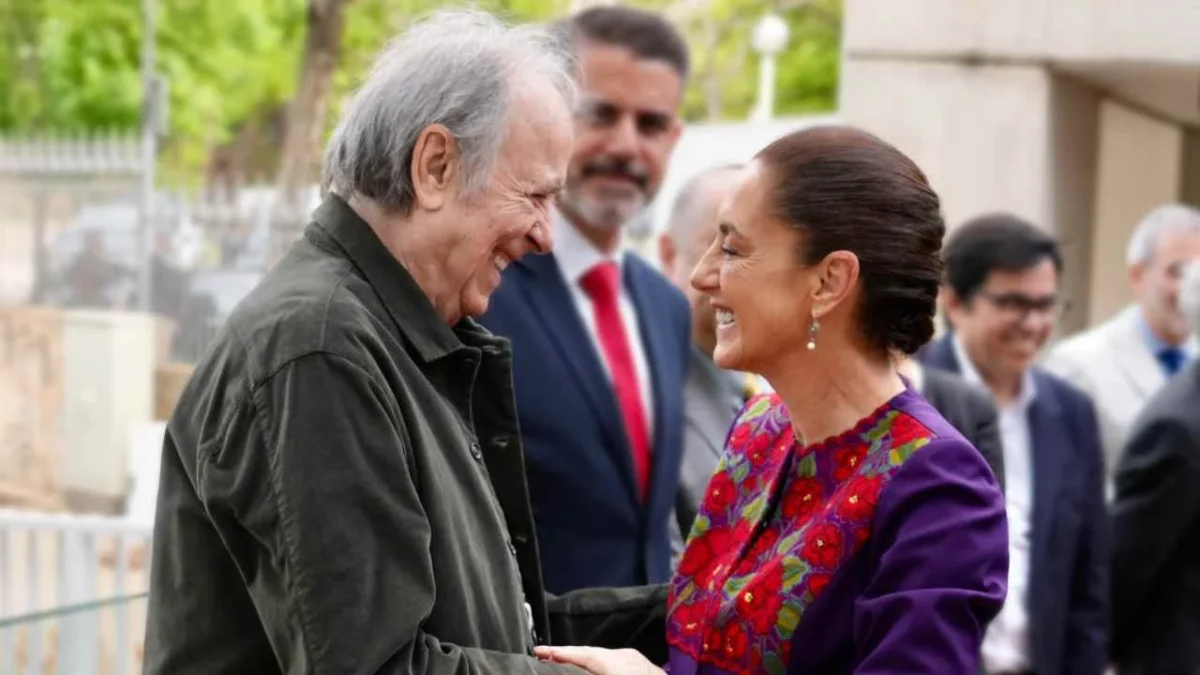 La presidenta Claudia Sheinbaum tuvo un encuentro con el cantautor Joan Manuel Serrat.