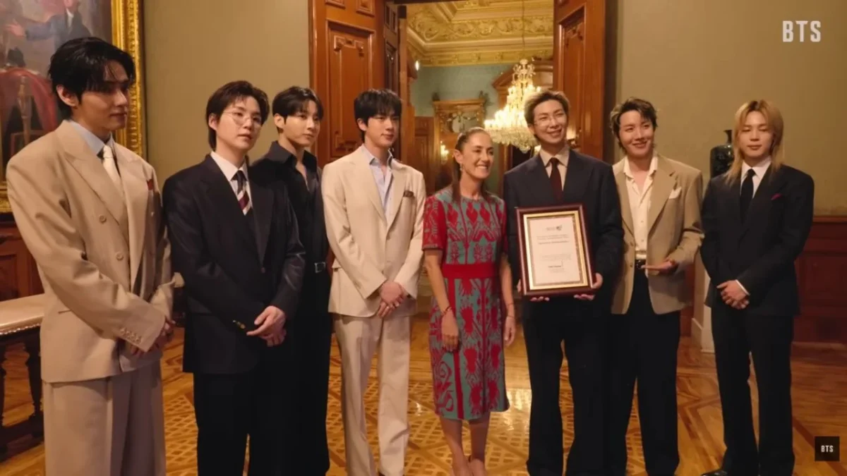BTS publicó un video con el detrás de cámaras de su visita a Palacio Nacional, del pasado 6 de mayo, con la presidenta Sheinbaum.