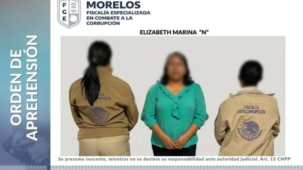Elizabeth Marina ‘N’, exfuncionaria en la administración de Cuauhtémoc Blanco, quedó detenida por presunto desvío millonario en Morelos.