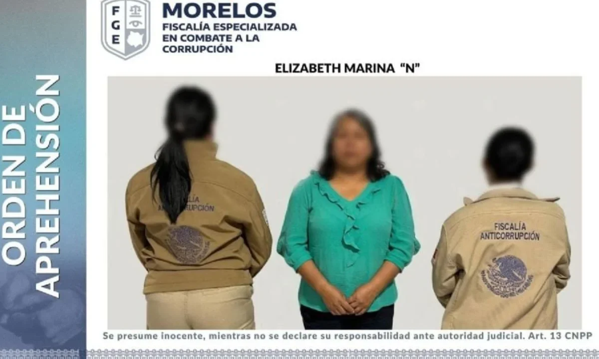 Elizabeth Marina ‘N’, exfuncionaria en la administración de Cuauhtémoc Blanco, quedó detenida por presunto desvío millonario en Morelos.