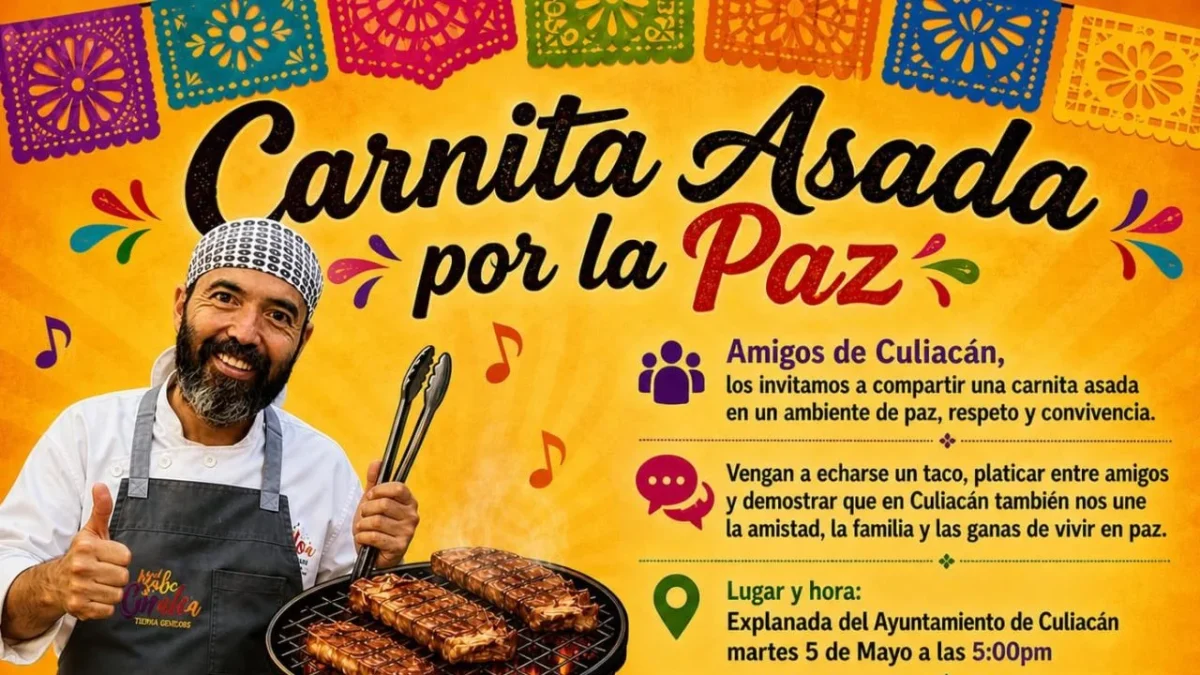 El chef Miguel Taniyama convocó a una 'Carnita asada por la paz' en Culiacán, en medio del escándalo que envuelve a funcionarios sinaloenses.