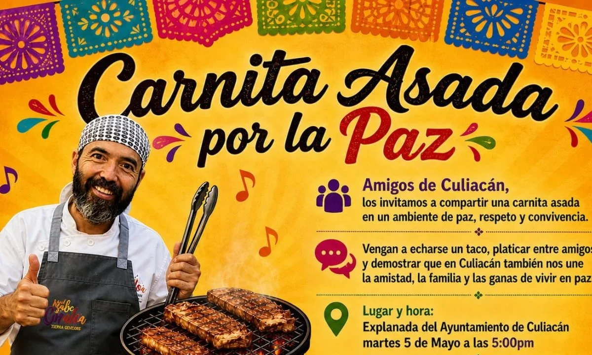 El chef Miguel Taniyama convocó a una 'Carnita asada por la paz' en Culiacán, en medio del escándalo que envuelve a funcionarios sinaloenses.