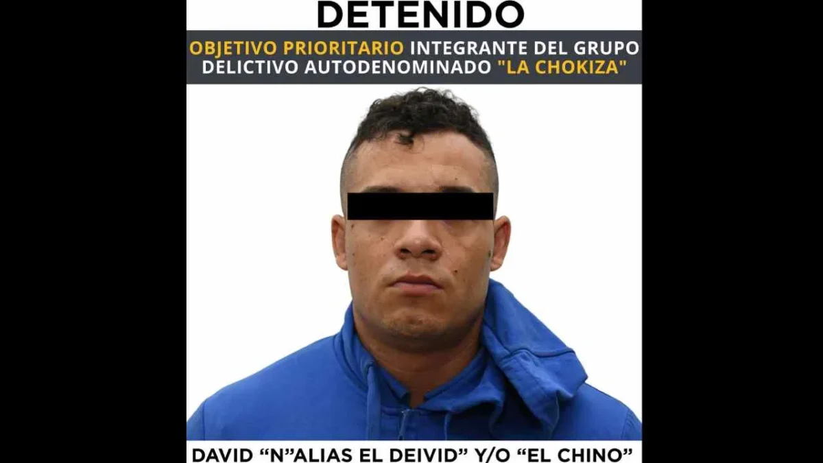 Detienen en el Edomex a 'El Deivid', integrante del grupo criminal 'La Chokiza'.