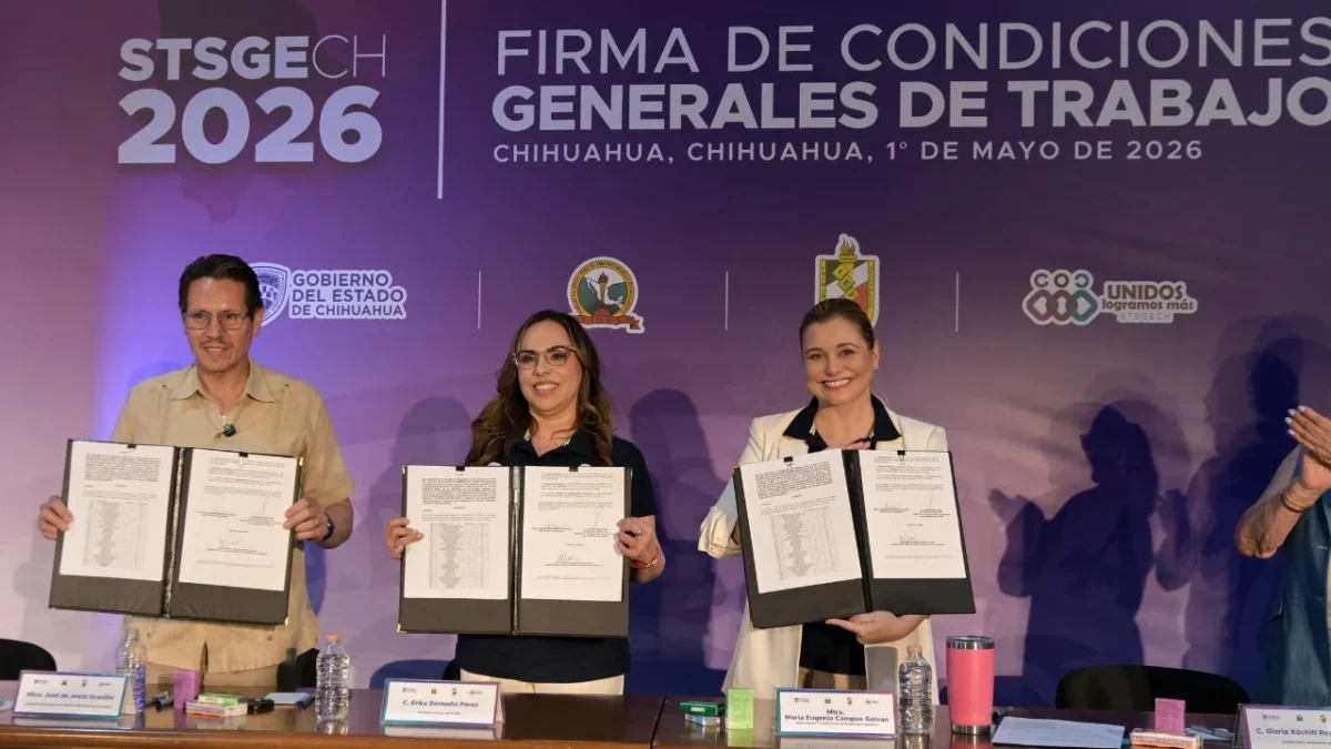 Maru Campos anunció que sindicalizados tendrán un aumento del 6 por ciento en su salario, por tercer año consecutivo, en festejo de 1 de mayo.