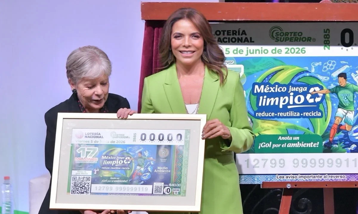 En el marco del Día Mundial del Medio Ambiente, la Lotería Nacional y Semarnat presentaron un billete conmemorativo.