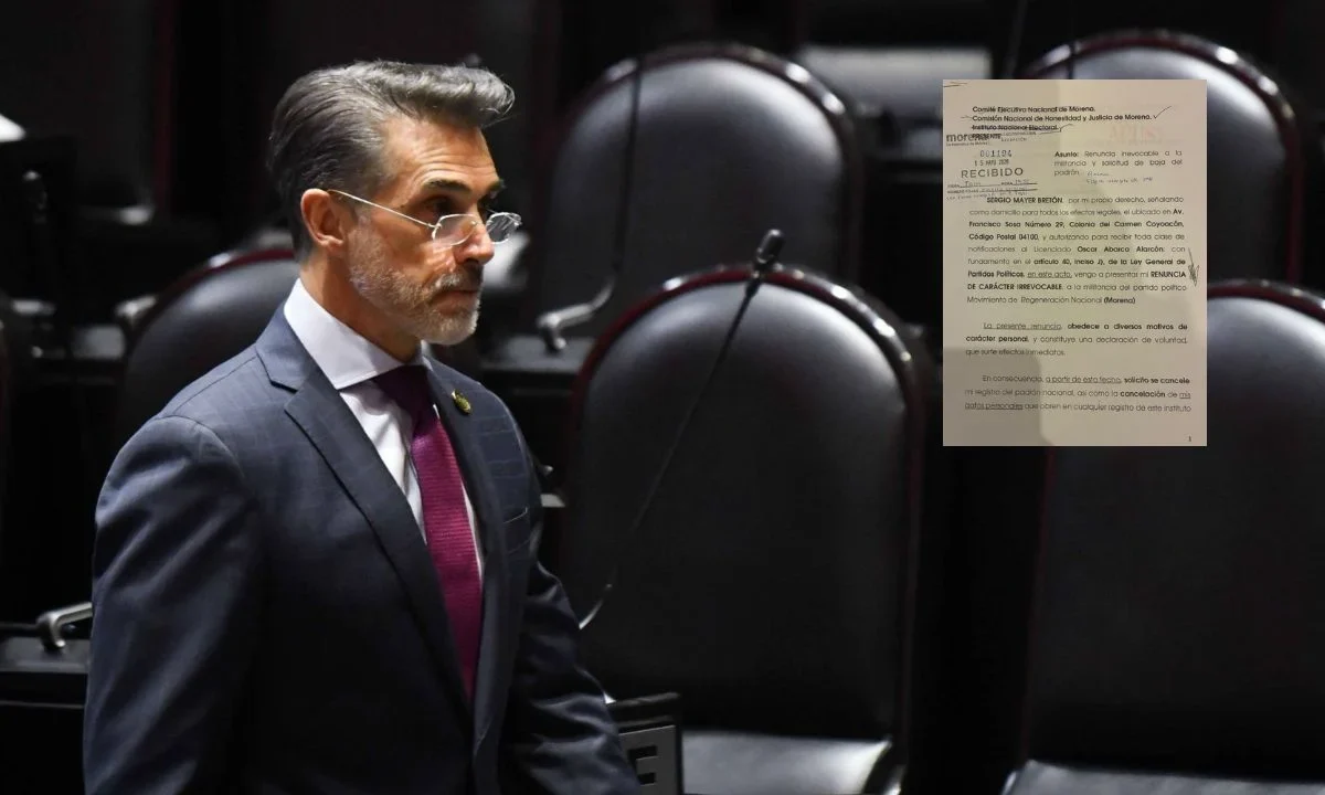 El diputado morenista Sergio Mayer presentó su renuncia a la militancia de Morena de acuerdo a un oficio que circula.