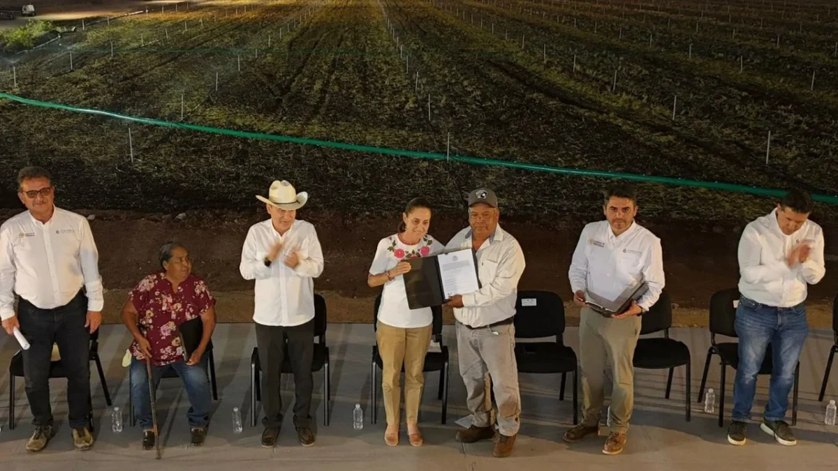 Sheinbaum inauguró la primera etapa del Canal Principal de Navojoa y entregó 30 títulos de concesión de agua con inversión de 6 mil 500 mdp.