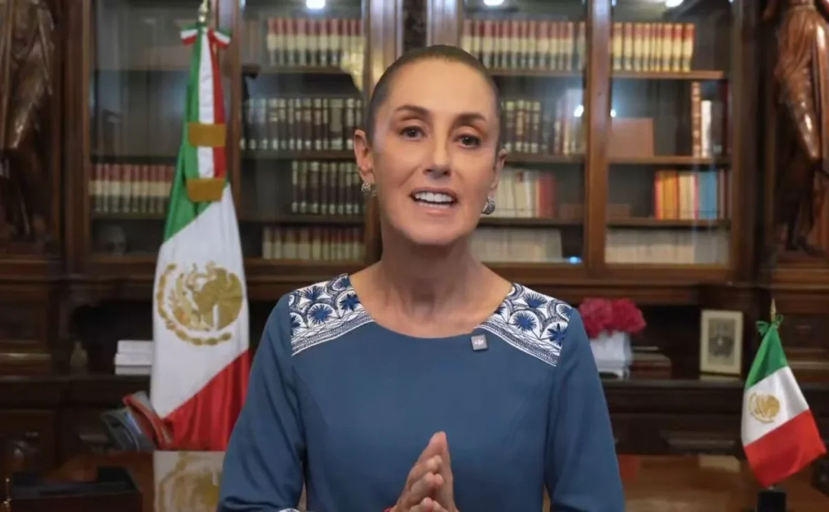 Sheinbaum durante la invitación a la ciudadanía para participar en el acto de rendición de cuentas y defensa de la soberanía nacional convocado para el 31 de mayo.