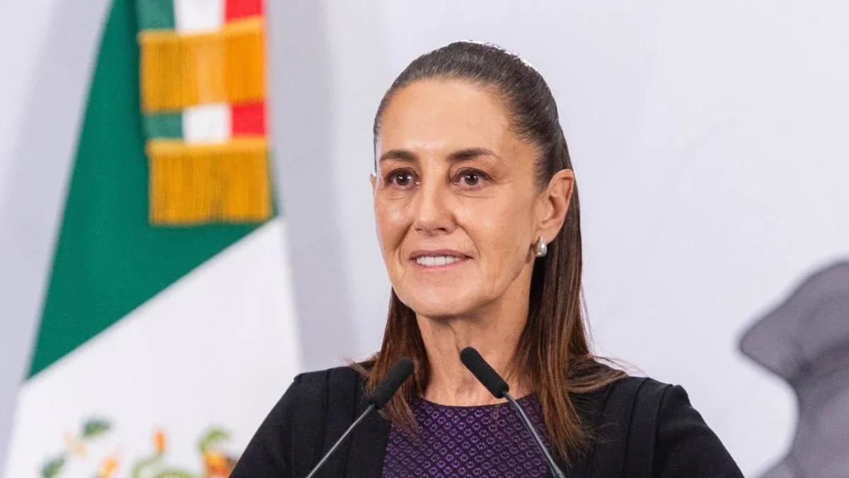 Claudia Sheinbaum durante la Mañanera del Pueblo