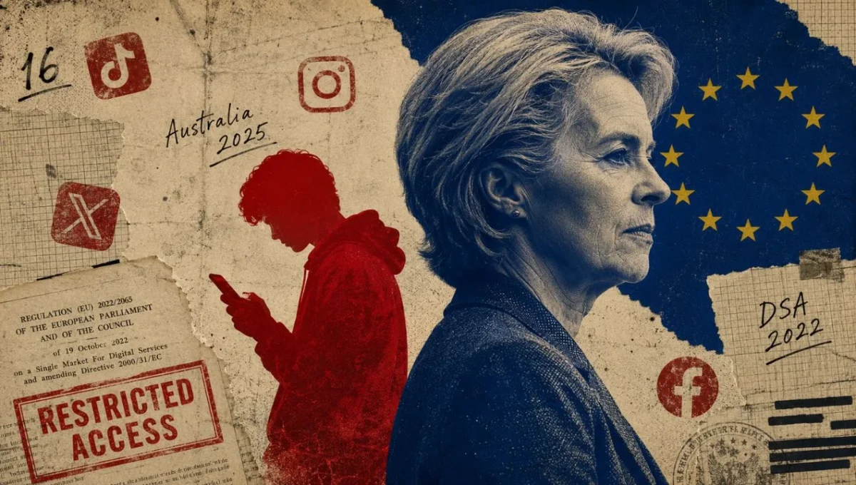 Ursula von der Leyen, plantea posibles restricciones al uso de redes sociales para menores en la UE, alertando sobre el impacto de plataformas como TikTok, Instagram, Facebook y X