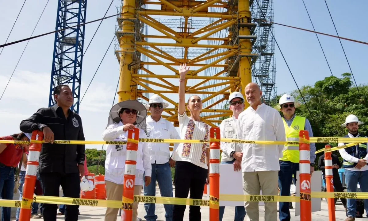 Sheinbaum supervisa construcción de puente Rizo de Oro en Chiapas