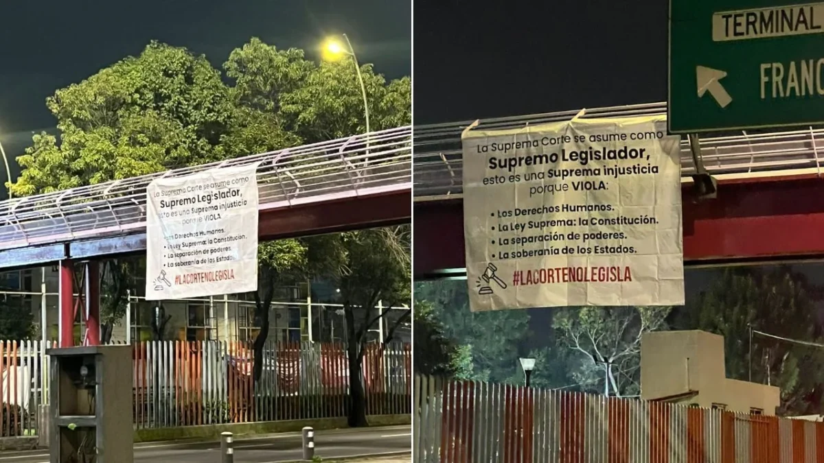 Un grupo de organizaciones provida desplegó una campaña con mantas en la CDMX contra la SCJN por la legislación sobre el aborto.