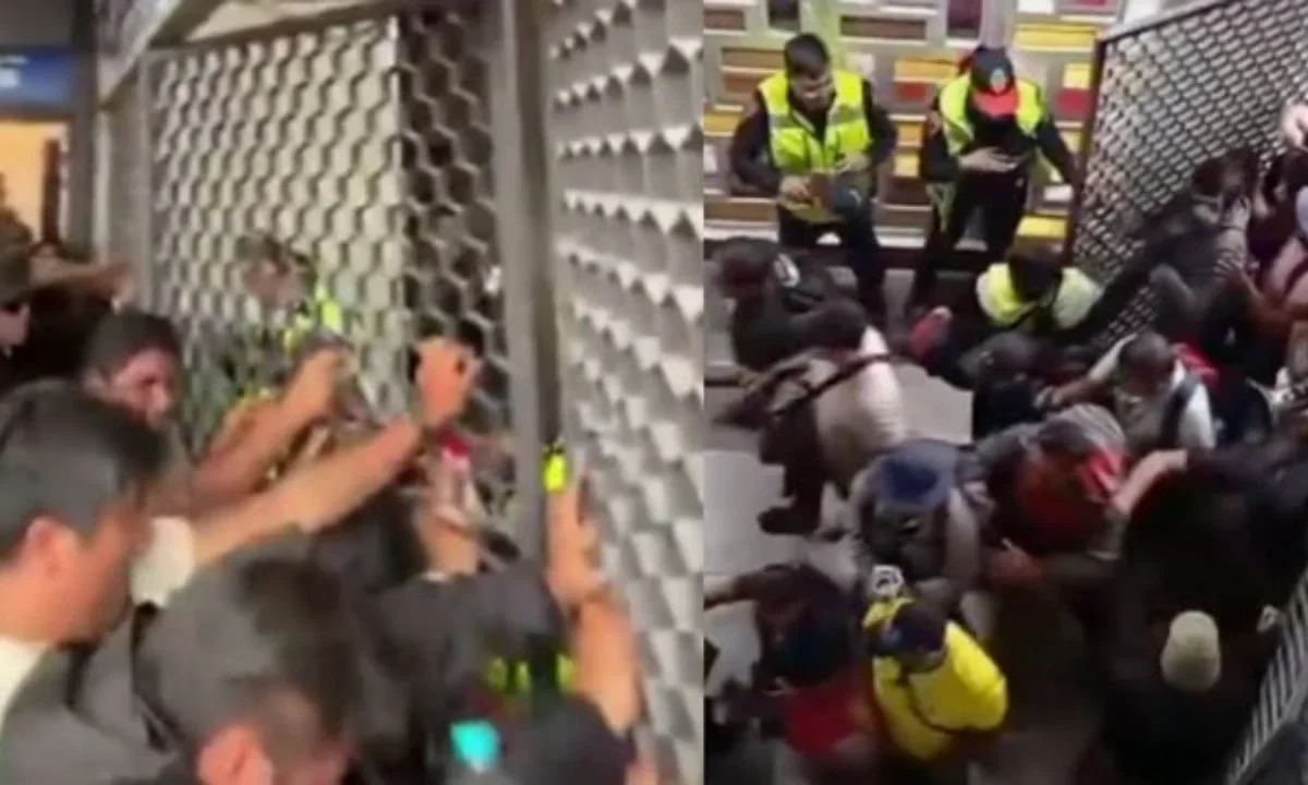 En medio del caos vial, integrantes de la CNTE dieron 'portazo' en accesos de la estación General Anaya, de la Línea 2 del Metro.