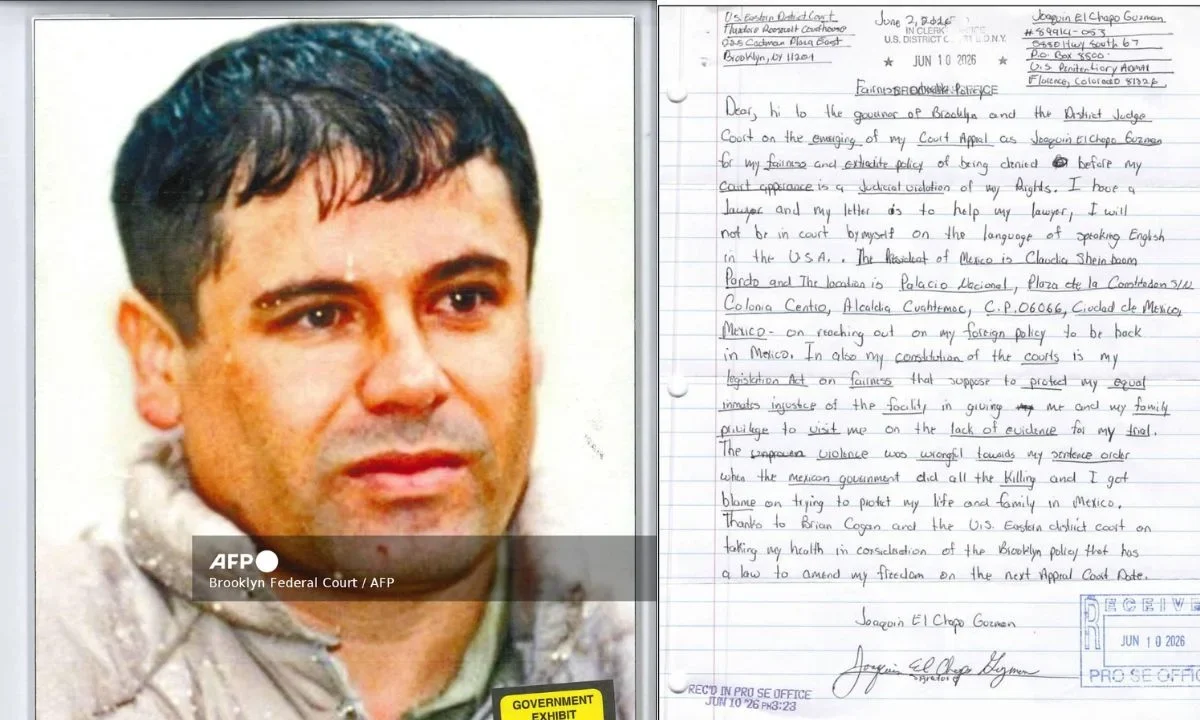 El Chapo realizó la petición mediante una carta enviada el 2 de junio de 2026 a la Corte Federal del Distrito Este de NY, en Brooklyn.