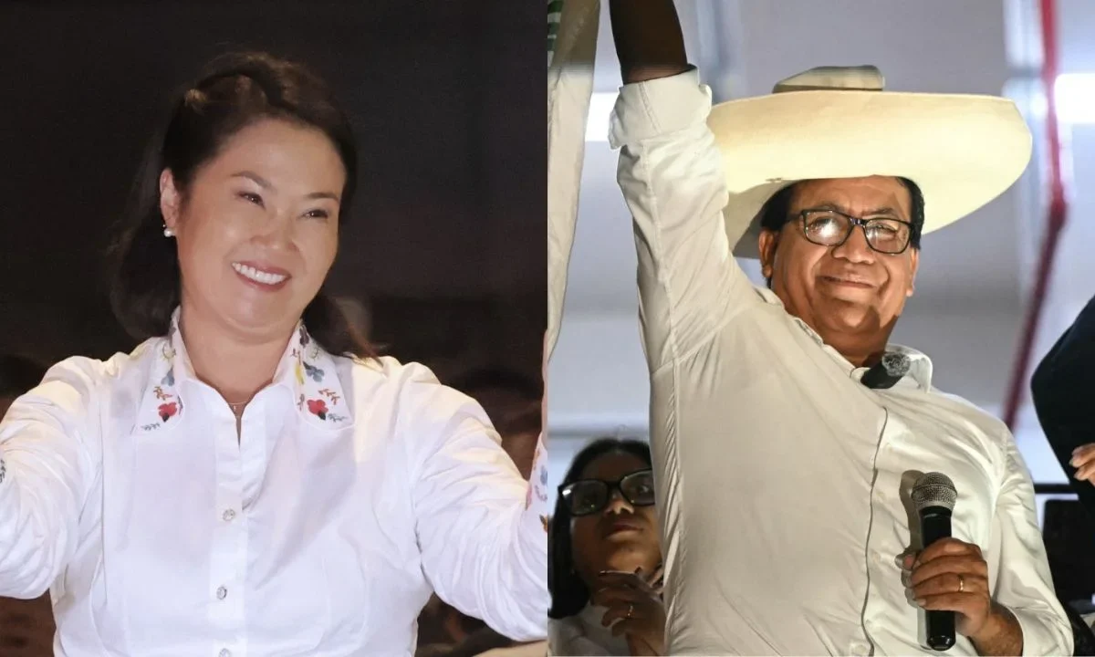 La segunda vuelta de las elecciones en Perú colocan a Keiko Fujimori con ligera ventaja sobre Roberto Sánchez, según datos oficiales.