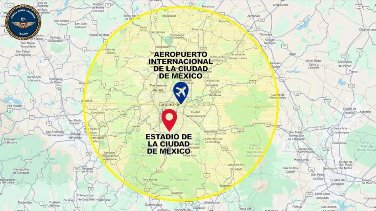 La Fuerza Aérea Mexicana informó que durante la ceremonia de inauguración del Mundial habrá un área prohibida para vuelos civiles y drones.