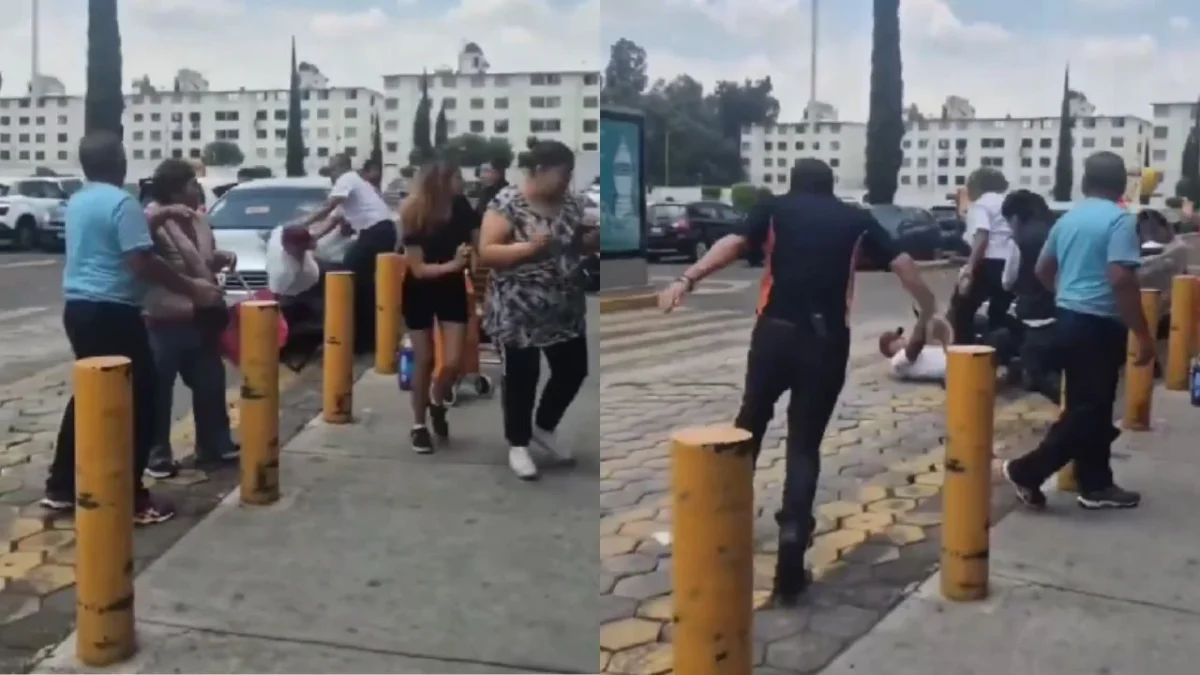 Un par de presuntos farderos fueron descubiertos y al salir del supermercado en Iztapalapa, el personal sometió a uno a golpes.