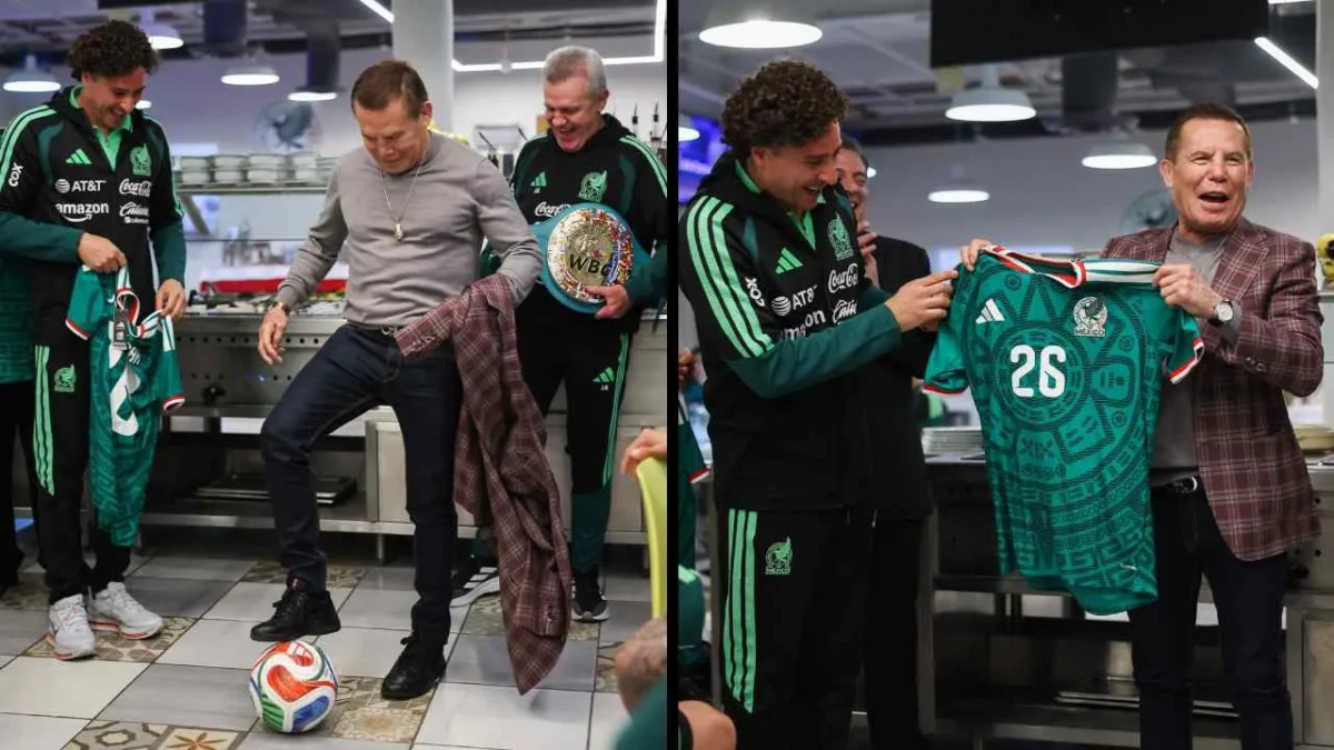 El exboxeador Julio César Chávez visita campamento de la Selección Mexicana.