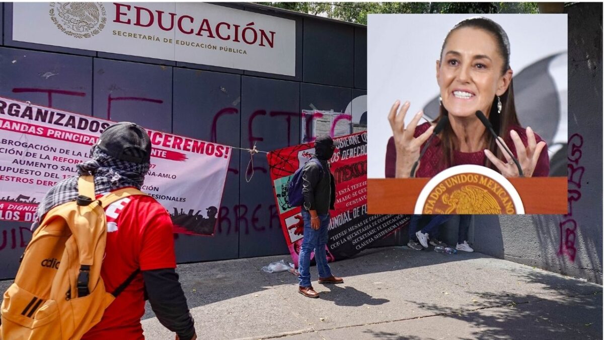Sheinbaum critica a la CNTE por destrozos y señala que le hace juego a la ultraderecha