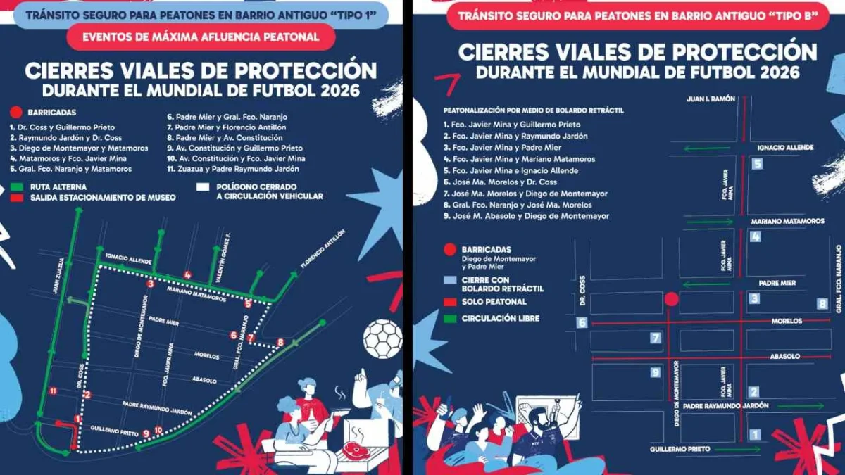 El Gobierno de Monterrey implementará cierres viales por el Mundial 2026.