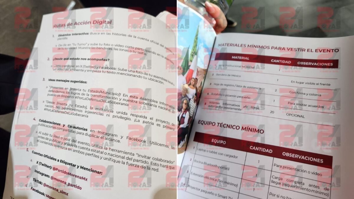 Morena entregó una Guía para homologar discursos, imagen y redes sociales de los aspirantes a la coordinación estatal en defensa de la Transformación y Soberanía Nacional.