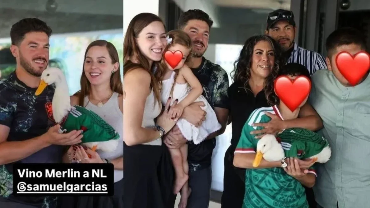Samuel García y Mariana Rodríguez recibieron al Pato Merlín en su casa en Monterrey, junto con los familiares de la mascota.