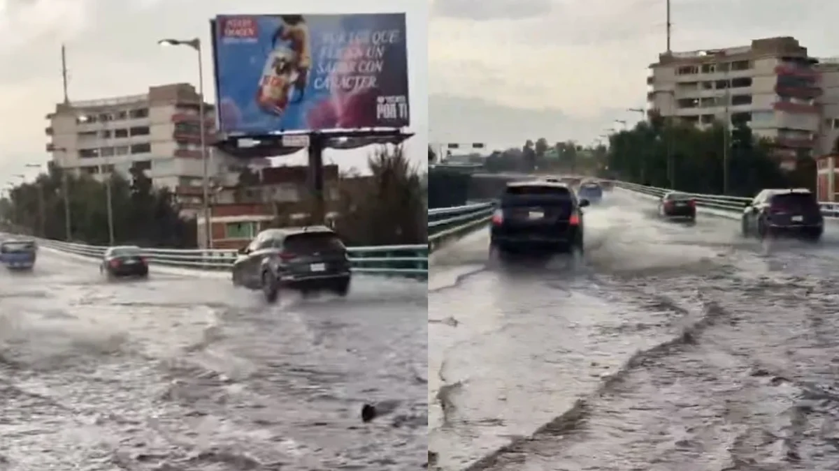 Automovilistas reportaron un fuerte encharcamiento en el segundo piso del Periférico luego de la lluvia que cayó en algunas alcaldías.