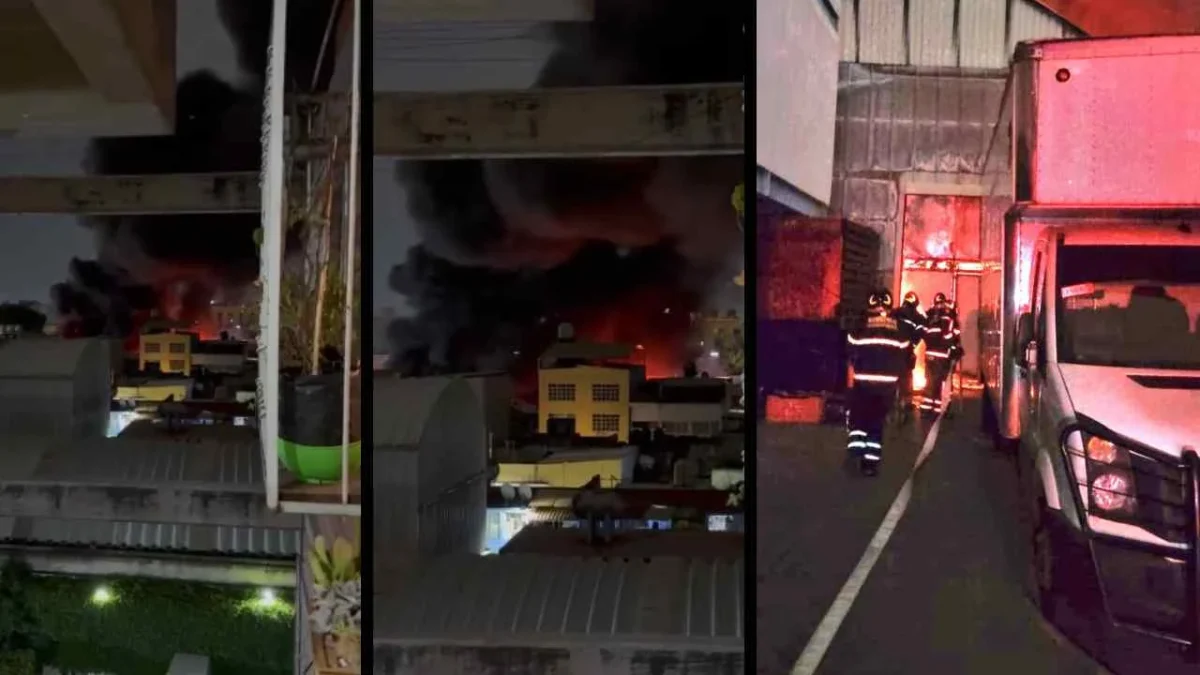 Se registra incendio en bodega aledaña al Mercado de Jamaica.