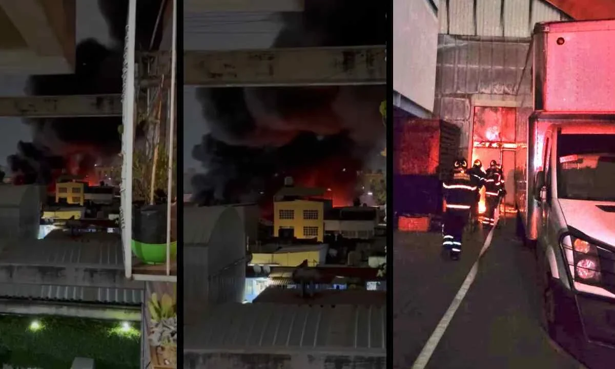 Se registra incendio en bodega aledaña al Mercado de Jamaica.