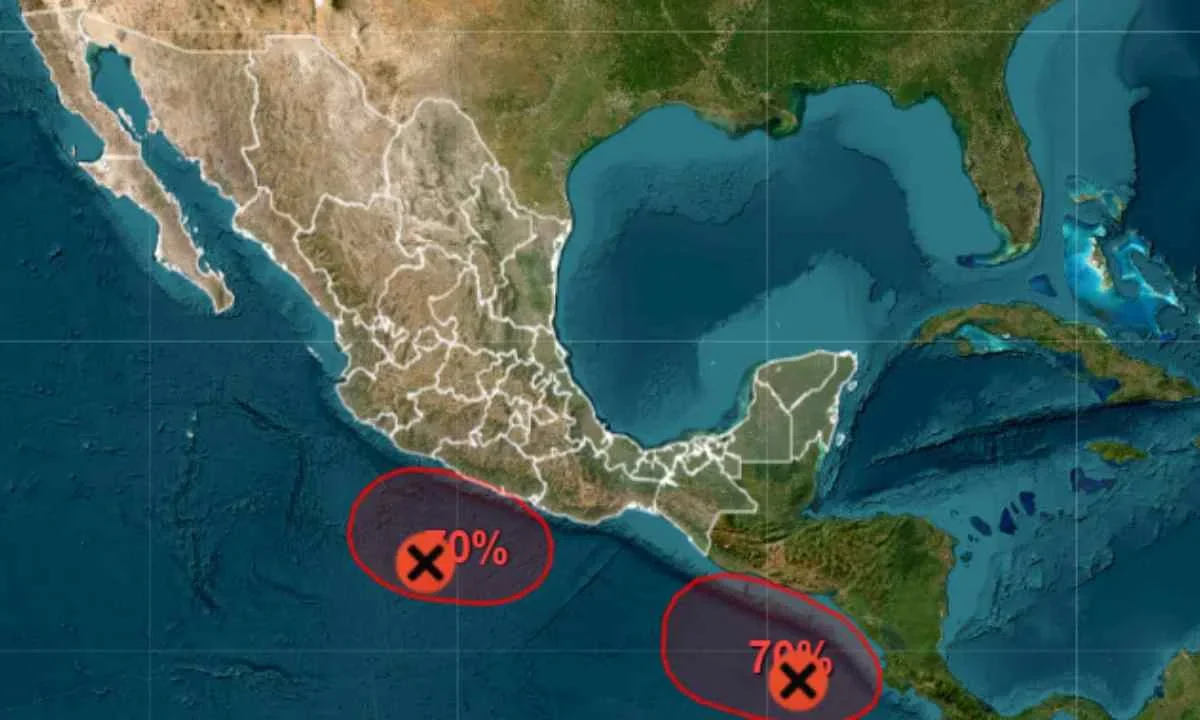 Vigilan zonas de baja presión en el Pacífico ya que podrían convertirse en Ciclones Tropicales.