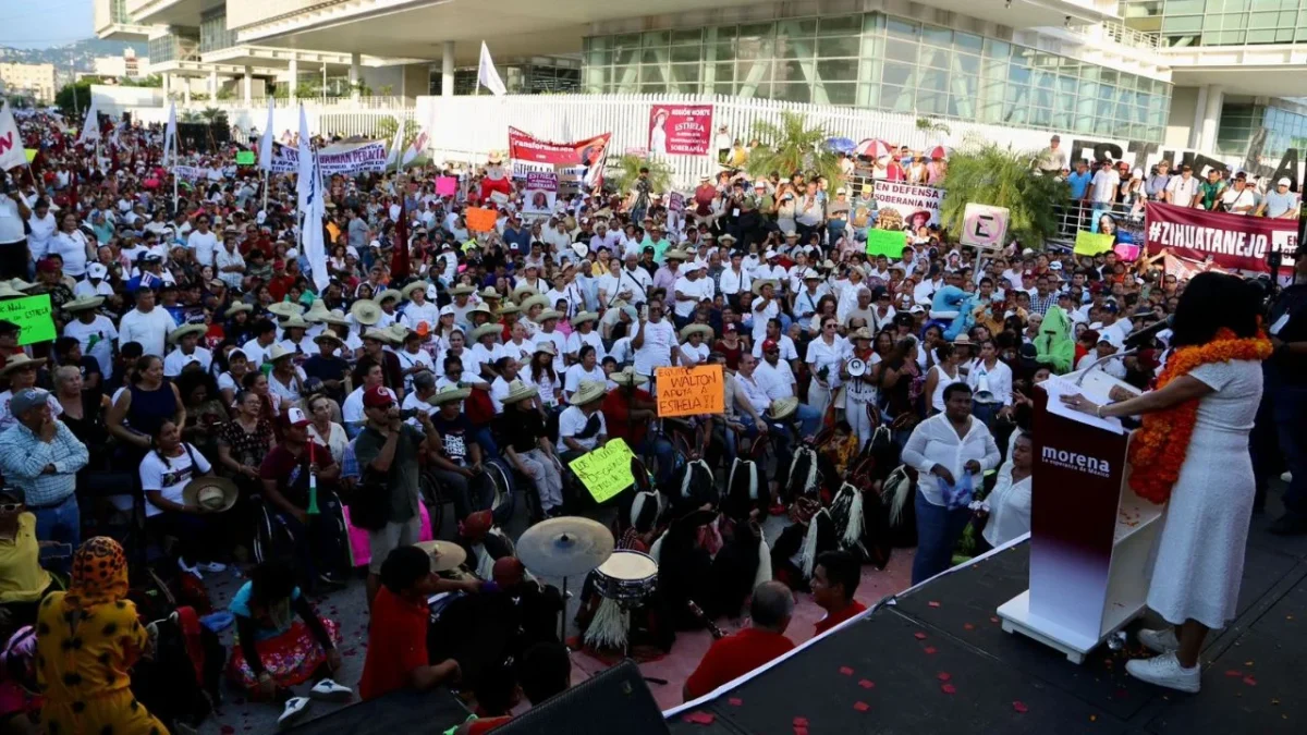 En el encuentro en Acapulco, los miles de asistentes a la asamblea de Esthela Damián cerraron filas en torno al proyecto de Claudia Sheinbaum.
