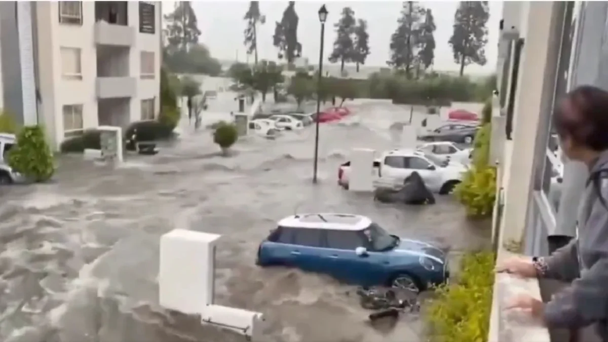 La planta tratadora de agua ubicada en el municipio de Huejotzingo, se desbordó debido a las intensas precipitaciones de este domingo.