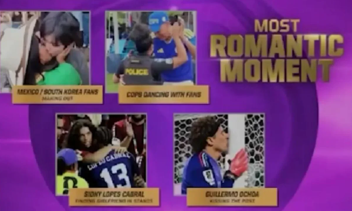 En una parodia de los ‘Globo de Oro’ ganó Memo Ochoa al ‘momento romántico’ del Mundial 2026 al besar el poste.