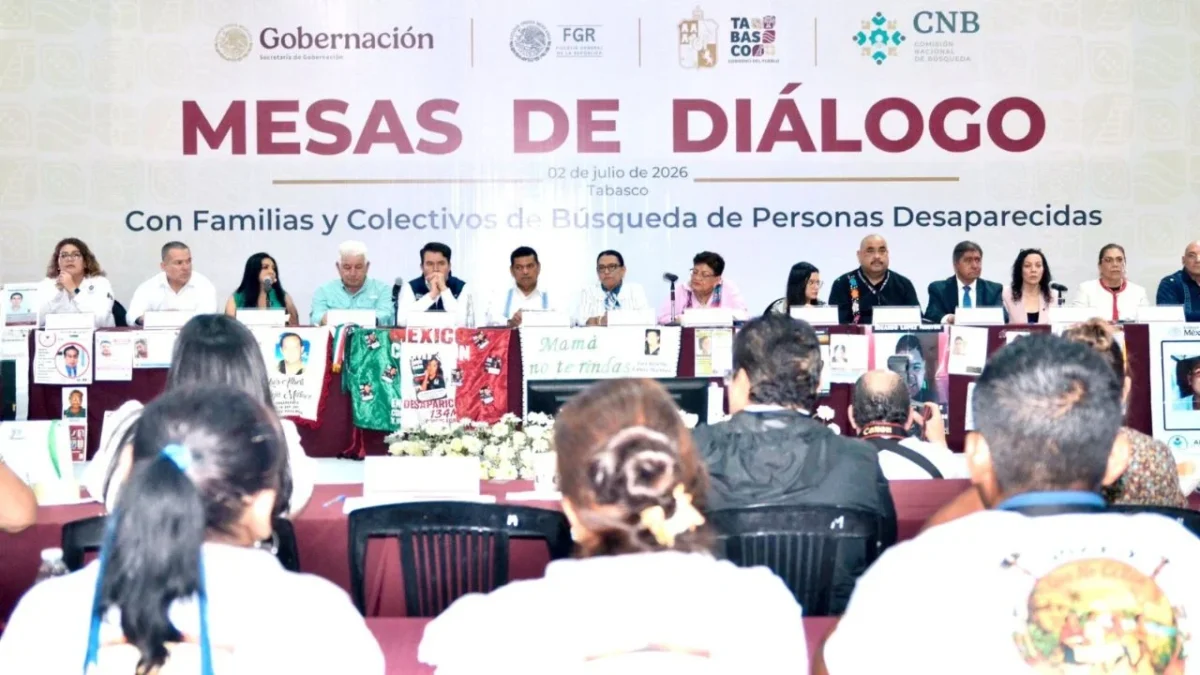 Rosa Icela Rodríguez sostuvo una mesa de diálogo con familiares de personas desaparecidas en el estado de Tabasco.