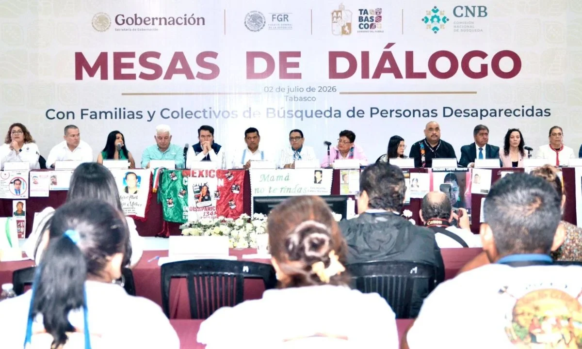 Rosa Icela Rodríguez sostuvo una mesa de diálogo con familiares de personas desaparecidas en el estado de Tabasco.