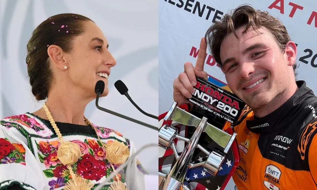 La presidenta Claudia Sheinbaum felicitó esta tarde al piloto Pato O'Ward por su triunfo en la carrera Mid Ohio.