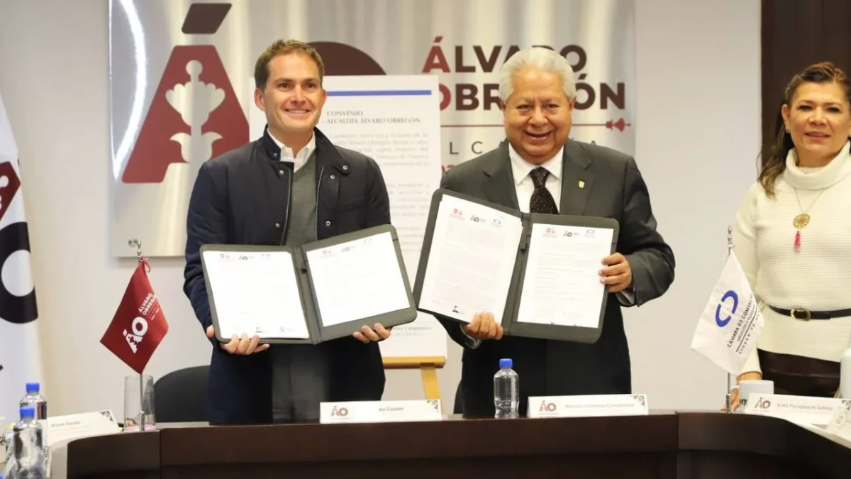 La Álvaro Obregón y la Cámara Nacional de Comercio, Servicios y Turismo de la Ciudad de México suscribieron un convenio de colaboración.