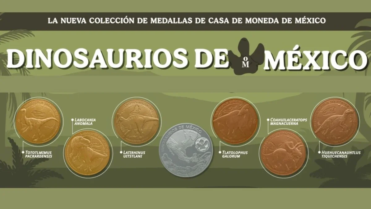 Este 2026, la Casa de Moneda emitió una colección de medallas alusivas a especies de dinosaurios que existieron en México. Obtenlas así.
