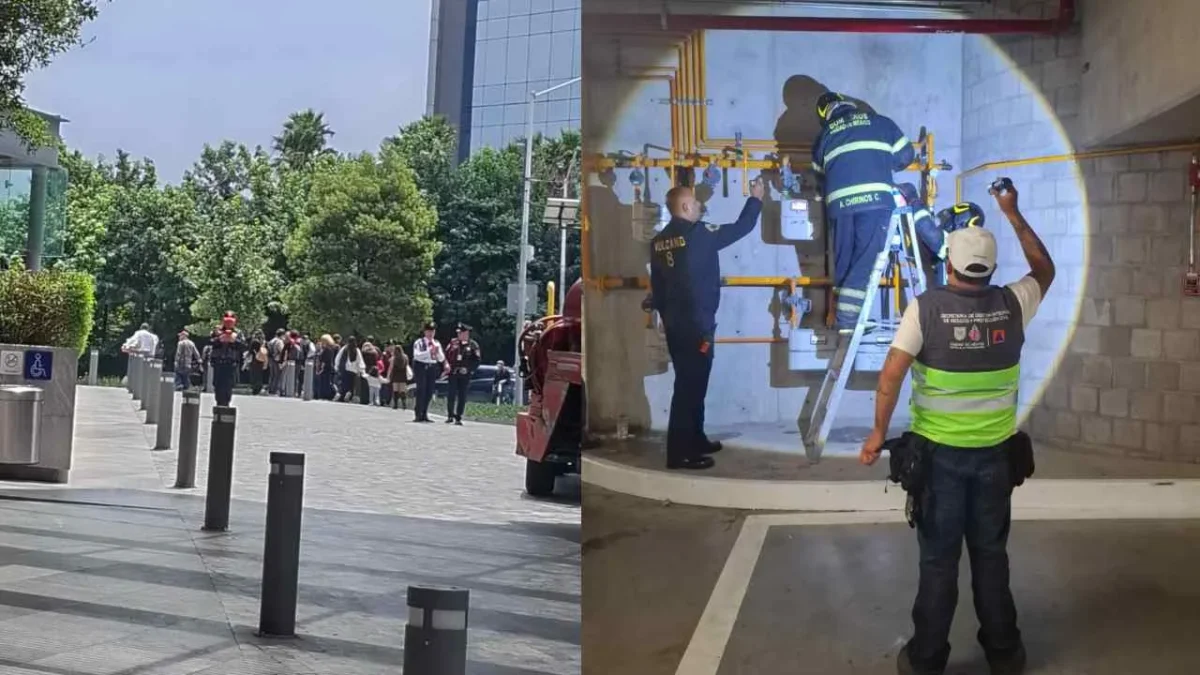 Autoridades capitalinas desalojaron a mil 200 personas de un edificio en Santa Fe por un reporte por olor a gas.