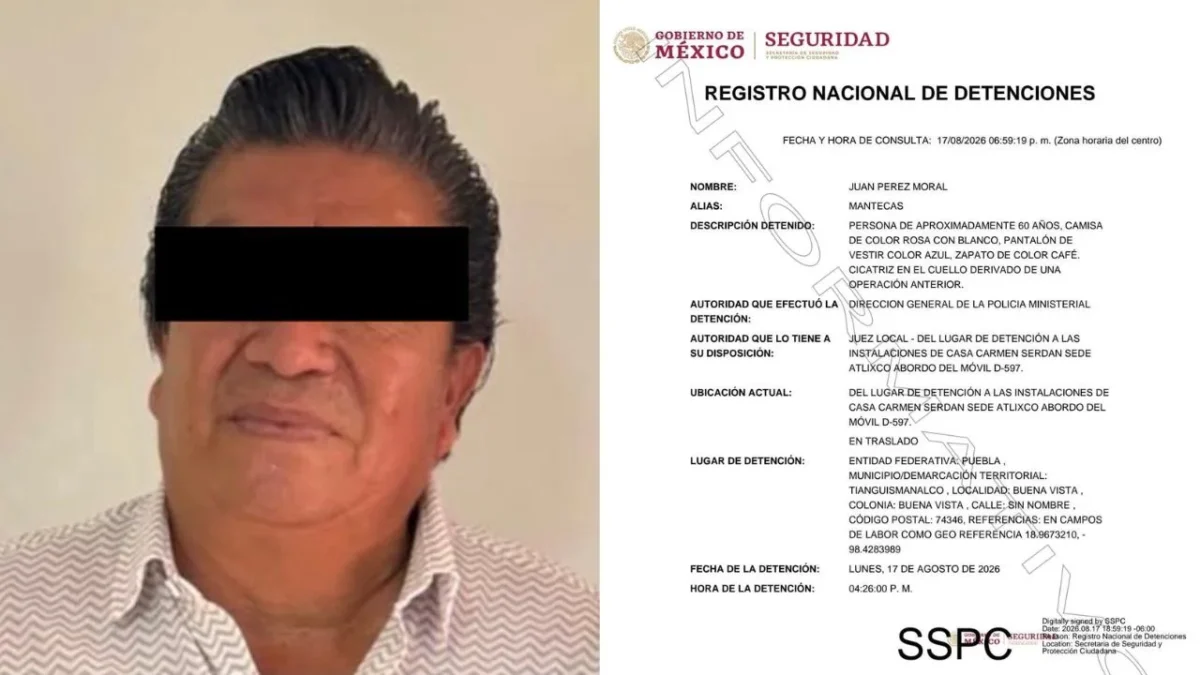 La Fiscalía de Puebla informó sobre la detención del edil de San Juan Tianguismanalco, Juan 'P', la tarde de este lunes 17 de agosto.