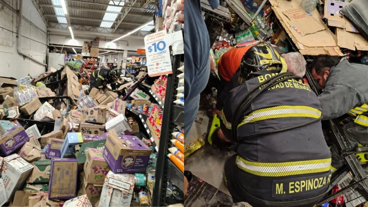 Una trabajadora quedó atrapada bajo estantes y cajas mientras acomodaba mercancía en una tienda ubicada en la alcaldía Álvaro Obregón.